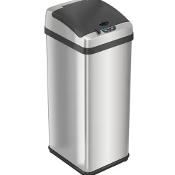 halo Stainless Steel Rectangular Extra-Wide Sensor Trash Can with AbsorbX Odor Control System, 13 Gal., Silver (SC13RX)