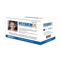 Hamilton Buhl HygenX45 Disposable Ear Cushion Cover for Over-Ear Headphones/Headsets, 4.5", Black, 100/Pack