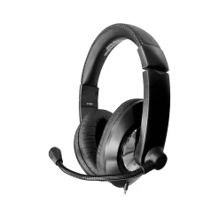 Hamilton Buhl Smart-Trek Deluxe USB-A Noise Canceling Stereo Computer Headset, Black/Silver (ST2BKU)