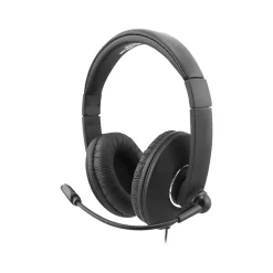Hamilton Buhl Smart-Trek Mini Noise Canceling Stereo On Ear Headset, Black/Silver (STM2BK)