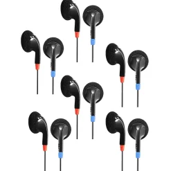 HamiltonBuhl Ear Buds, Black, 6/Pack (HECHABUD-6)