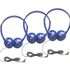 HamiltonBuhl Kids On-Ear Blue Stereo Headphone, Blue, 3/Pack (HECKIDSHA2-3)