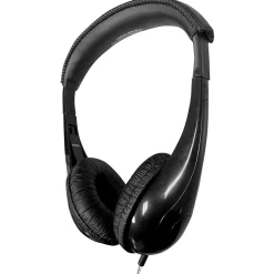 HamiltonBuhl Motive8 Mid-Sized Multimedia Headphone with In-line Volume Control, Black (HECM8BK1)