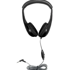 HamiltonBuhl Motive8 Mid-Sized Multimedia Headphone with In-line Volume Control, Black (HECM8BK1)