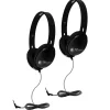 HamiltonBuhl Primo Stereo Headphones, Black, 2/Pack (HECPRM100B-2)
