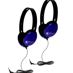 HamiltonBuhl Primo Stereo Headphones, Blue, 2/Pack (HECPRM100-2)