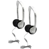 HamiltonBuhl SchoolMate On-Ear Stereo Headphone with In-Line Volume Control, Pack of 2 (HECHA2V-2)