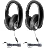 HamiltonBuhl Smart-Trek Deluxe Stereo Headphones, 2/Pack (HECST1BK-2)