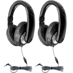 HamiltonBuhl Smart-Trek Deluxe Stereo Headphones, 2/Pack (HECST1BK-2)