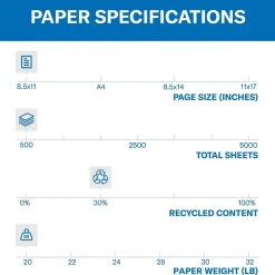 Hammermill 30% Recycled Fore MP Colors 8.5" x 11" Multipurpose Paper, 20 lbs., Tan, 500/Ream (102863)
