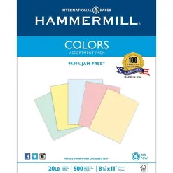 HammerMill 30% Recycled Fore® MP Pastel Paper, 24lb., Assorted, 8 1/2" x 11", Ream (102640)