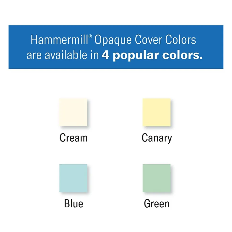 Hammermill 8.5" x 11" Multipurpose Paper, 65 lbs., Blue, 250 Sheets/Ream, 2 Reams/Pack (400520)