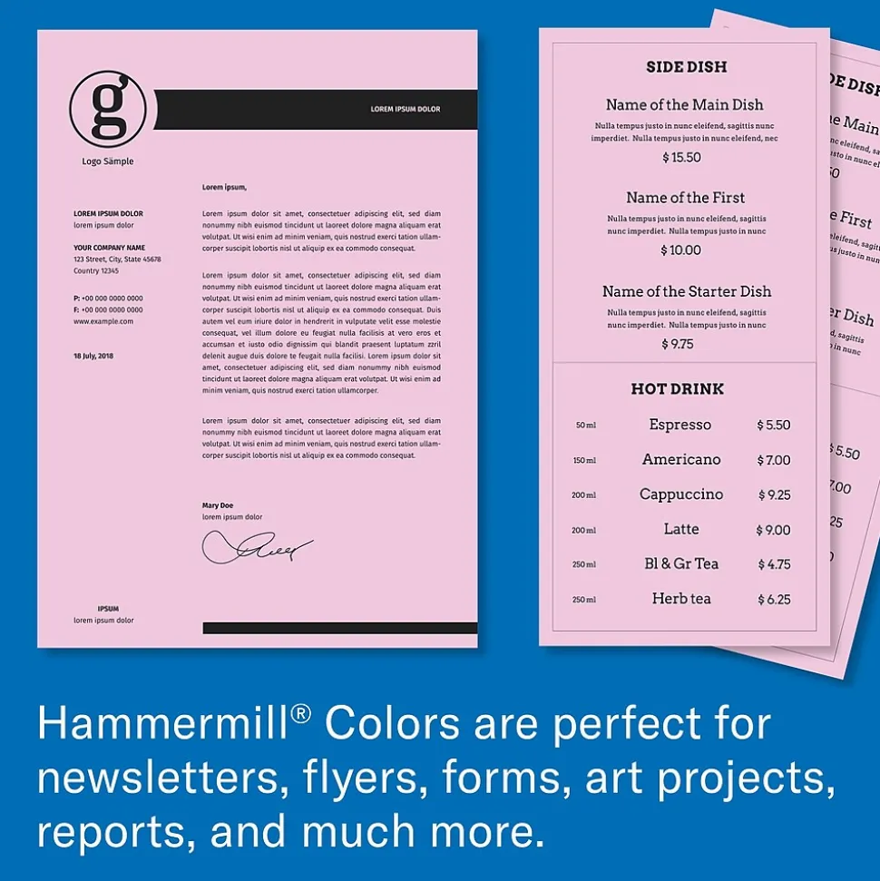 Hammermill Colors Copy Paper, 20 Lbs., 8.5" x 11", Lilac, 500 Sheets/Ream (102269)