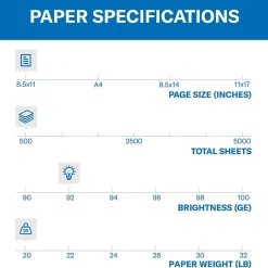Hammermill Copy Plus 8.5" x 11" Copy Paper, 20 lbs., 92 Brightness, 500 Sheets/Ream (105007)
