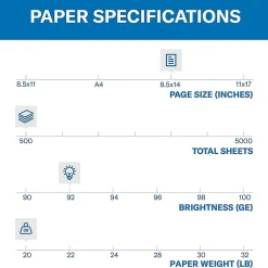 Hammermill Copy Plus 8.5" x 14" Copy Paper, 20 lbs., 92 Brightness, 500 Sheets/Ream (105015)