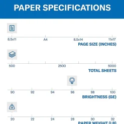 Hammermill Fore 8.5" x 11" Multipurpose Paper, 20 lbs., 96 Brightness, 500 Sheets/Ream (103267)