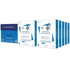 Hammermill Great White 30% Recycled 8.5" x 11" Copy Paper, 20 lbs., 92 Brightness, 5000 Sheets/Carton (86700)