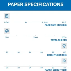 Hammermill Premium 8.5" x 11" Color Copy Paper, 32 lbs., 100 Brightness, 500 Sheets/Ream (102630)