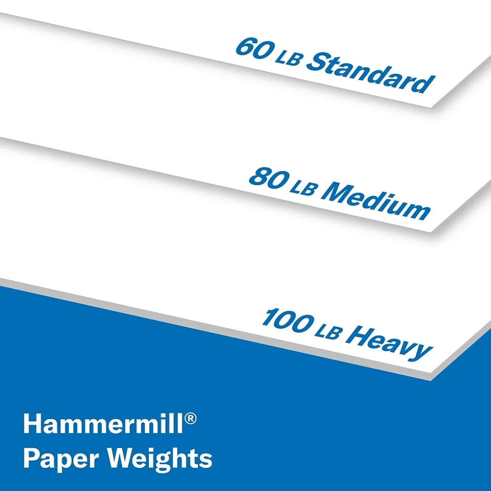Hammermill Premium Color Copy 80 lbs. Cover Paper, 8.5" x 11", White, 250 Sheets/Ream (120023)