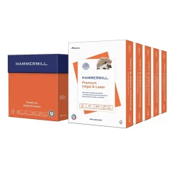 Hammermill Premium Inkjet & Laser 8.5" x 11" Multipurpose Paper, 24 lbs., 97 Brightness, 2500 Sheets/Carton (166140)