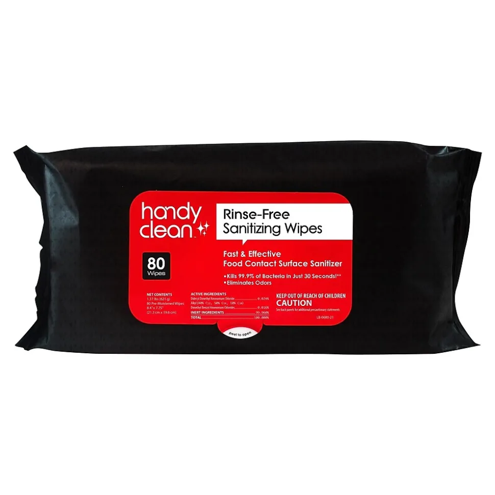 Handyclean Disinfecting Wipes, 80 Wipes/Container, 12/Carton (MC7099-R)