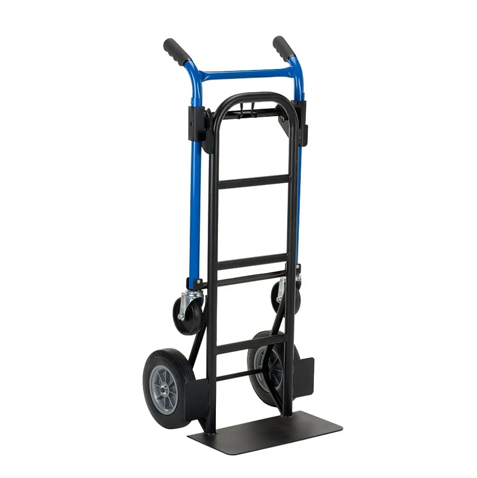 Harper 4-in-1 Quick Change Steel Convertible Hand Truck, 800 lbs., Black/Blue (DTC8635P)