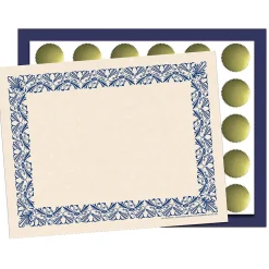 Hayes Art Deco Certificate Set, 9" x 12", Blue, 110/Set (H-VA438)