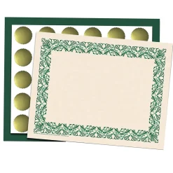 Hayes Art Deco Certificate Set, 9" x 12", Green, 110/Set (H-VA436)