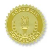 Hayes Embossed Certificate Academic Achievement Seals, Gold, 54/Pack (H-VA372)