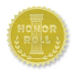 Hayes Embossed Certificate Honor Roll Seals, Gold, 54/Pack (H-VA370)