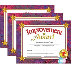 Hayes Publishing Improvement Award Certificate, 30 Per Pack, 3 Packs (H-VA688-3)