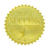 Hayes Seal of Success Gold Foil Embossed Certificate Seals, 1-3/4", Pack of 54 (H-VA376)