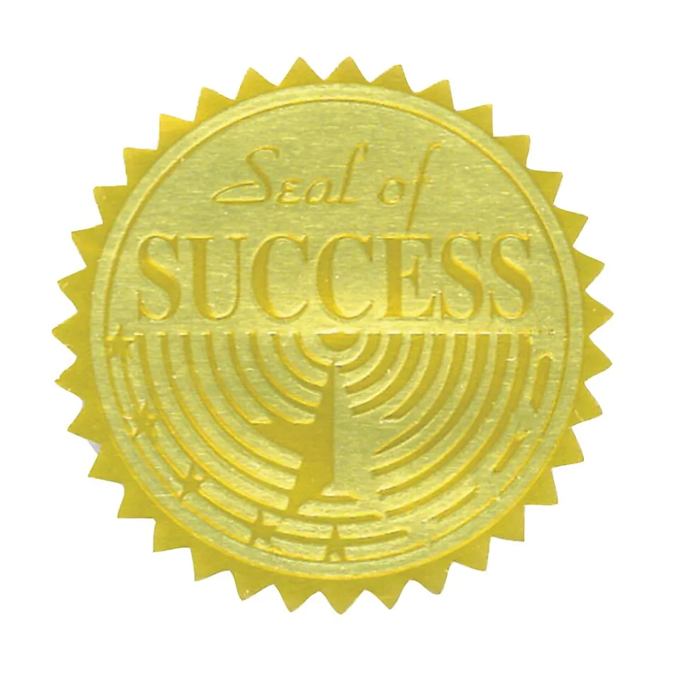 Hayes Seal of Success Gold Foil Embossed Certificate Seals, 1-3/4", Pack of 54 (H-VA376)