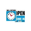 Headline® Reversible "OPEN/WILL RETURN" Business Sign with Clock, 7 1/2" x 9", 1 each