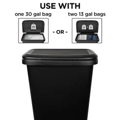 Hefty Dual Function XL Trash Can, 20.4 Gallons, Black, 2/Pack (HFTCOM2280075-2)