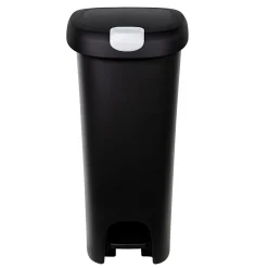 Hefty Lockable Step On Trash Can, 12 Gallon, Black, 2/Pack (HFTCOM225807545)