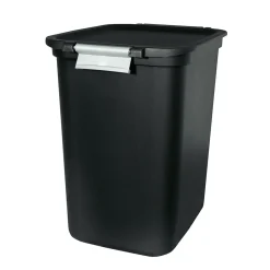 Hefty Locking Hinged Lid Trash Can, 7.7 Gallons, Black, 2/Pack (HFTCOM229207507)