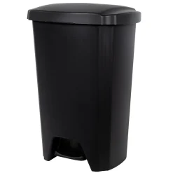 Hefty Step On Trash Can, Black, 12.2 Gallon, 2/Pack (2198HFTCOM075)