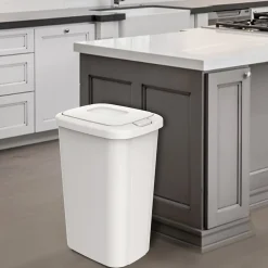 Hefty Step On Trash Can, Black, 12.2 Gallon, 2/Pack (2198HFTCOM075)