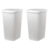 Hefty Touch Top Trash Can, White, 13 Gallon, 2/Pack (2166HFTCOM000)