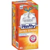 Hefty Ultra Strong 13 Gallon Kitchen Trash Bag, 23.75" x 24.88", Low Density, 0.9 mil, White, 40 Bags/Box (RFPE84638)