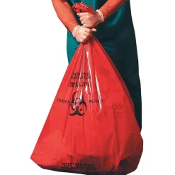 Heritage 30-33 Gallon Healthcare Printed Biohazard Trash Bags/Liners, 33x40, High Density, 14 Mic, Red, 250/Carton (Z6640HR P01)
