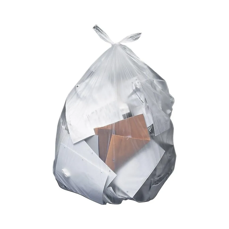 Heritage 50-56 Gallon Industrial Trash Bag, 43" x 48", Low Density, 2 Mil, Clear, 100 Bags/Box (H8648QC)