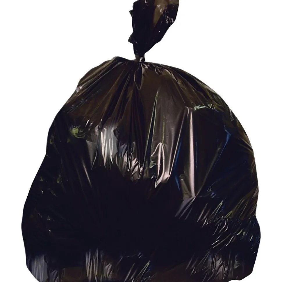 Heritage 20-30 Gallon Industrial Trash Bag, 30" x 36", Low Density, 1.25 Mil, Black (H6036PK)