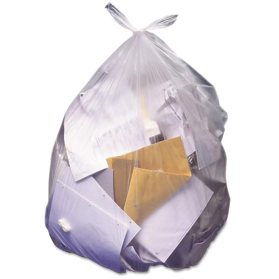 Heritage 45 Gallon Industrial Trash Bag, 40" x 48", High Density, 14 mic, Clear (Z8048HN R02)