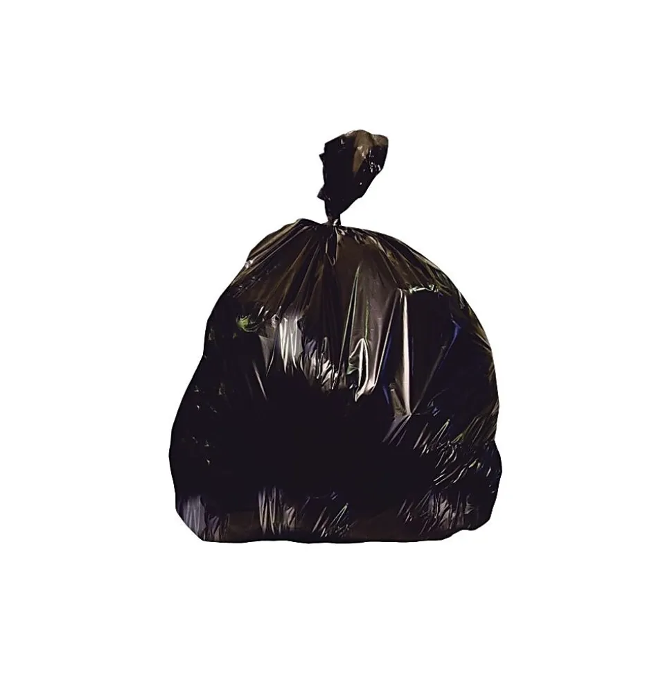 Heritage 55-60 Gallon Industrial Trash Bag, 38" x 58", Low Density, 1.5 mil, Black, 100 Rolls (X7658AK)
