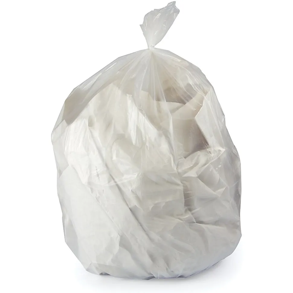 Heritage 56 Gallon Industrial Trash Bag, 43" x 47", Low Density, 0.7 Mil, Clear (H8647HC)
