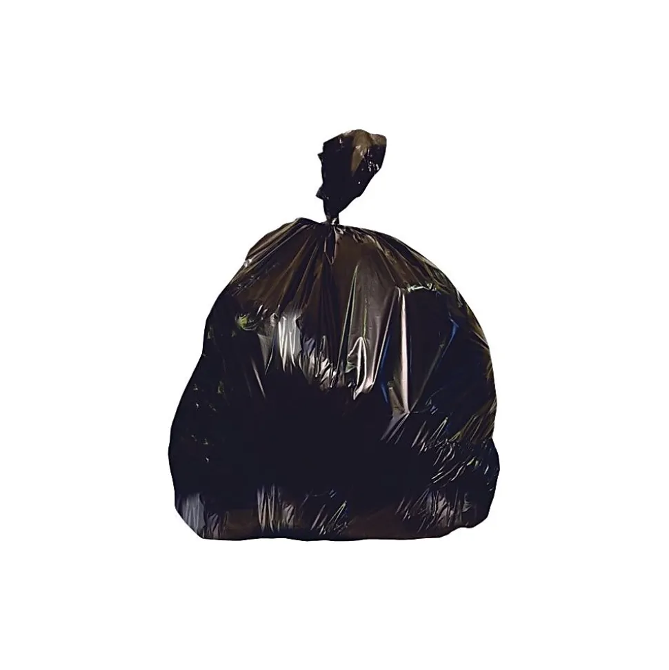 Heritage 20-30 Gallon Industrial Trash Bag, 36" x 30", Low Density, 0.65 mil, Black (H6036HK/H6036HB)