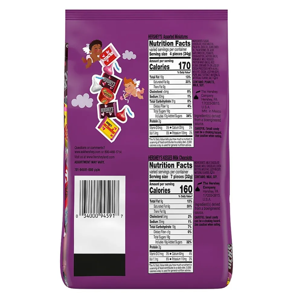 HERSHEY'S and REESE'S Assorted Chocolate Valentine's Candy Bag, 21.7 oz (HEC94591)