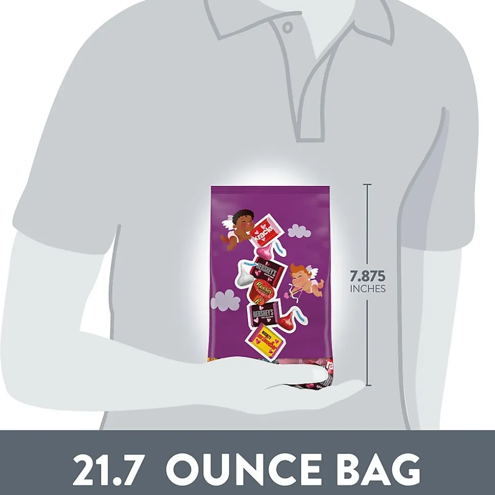 HERSHEY'S and REESE'S Assorted Chocolate Valentine's Candy Bag, 21.7 oz (HEC94591)